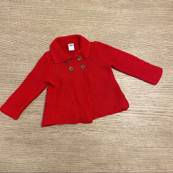 Old Navy Red knit Cardigan 6-12 months - Picture 1 of 3